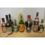 A quantity of liqueurs comprising 2 bottles 1967 Cordier, 1 bottle Glayva Scotch Liqueur, 1 50cl