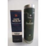1 bottle Glen Moray Elgin Classic malt Whisky boxed, together with 1 bottle Glenfiddich 12 year