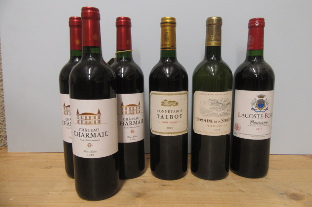 3 bottles 2012 Chateau Charmail, Haut Medoc, together with 1 bottle 2010 Connetable Talbot, Saint