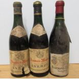 2 half bottles 1953 Bonnes-Mares, Averys, together with 1 half bottle 1957 Chambertin , Bouchard