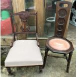 Two 19thC chairs. Nursing and spinning chair.