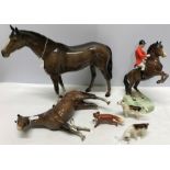 Collection of Beswick including two horses, large horse (tiny chip to ear), horse, damage to legs,