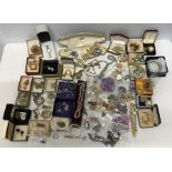 A huge quantity of vintage costume jewellery including Swarovski necklace etc.