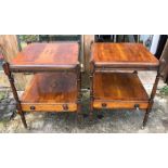 A pair of bedside/occasional tables, drawers to base.