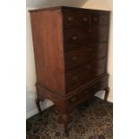 Early 19thC late 18thC oak chest on stand.