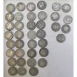Collection of British pre 1920 Half Crowns, 38 coins in total, approx 526gms.