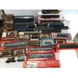 A large quantity of trains, carriages including Hornby Intercity, Fleischmann, Palitoy mainline