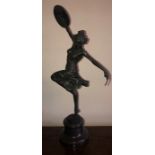 A bronze figure of a female warrior after Claire Colinet. Later recast from the original. 54cms h.