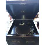 Oak case gramophone, His Masters Voice.