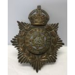 East Yorkshire large crowned Helmet badge with detachable centre marked East Yorkshire and having