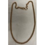 A 9ct gold watch chain, 38cms l, 15.4gms.