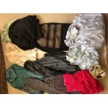 Various dresses, shirts and jackets including Gina Baconni, Frank Usher with a box of vintage