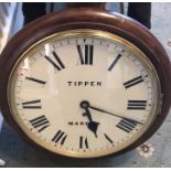 Mahogany framed post office clock. 37cms d. Tippen of Marden.