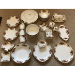 Royal Albert Old Country Roses dinner and teaware etc. 46 pieces some with slight rubbing to gilt. 9