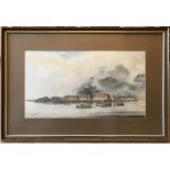 Framed Ltd Edition D Bell print 7/260, Victoria Pier, Hull. 29cms h x 52cms w.