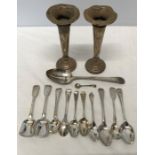 Selection of Georgian, Victorian and later tea spoons and scoops, 1 tablespoon, approx 290gms
