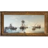 A large gilt framed print, The William Lee at the mouth of Humber Dock. 50h x 110cms w.