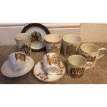 Royal commemorative ware to include cups, saucers and beakers, Queen Victoria, King Edward, George V