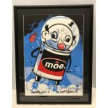 Framed poster print, Jay Vollmar, Moe, Boulder, Co 2007 screenprint. 59 x 43cms. Ltd Edition. 52/175