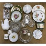 Selection of ceramics and glassware inc fruit bowls, Limoges miniatures, decorative wall plates,