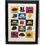 Framed James Brown print Ltd Edition 28/140 signed L.R 2010 ''Hats'' 49 x 35cms.