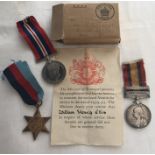 Queens South Africa 1902, Cape Colony medal to 1817 PTE W Ellis, E. Yorks reg together with 2 x