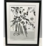 Framed Klaus Voorman signed print, limited edition. 56/200. The Beatles ''Revolver'' 41 x 29cms.