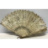 A late Victorian feather and Ivory fan.