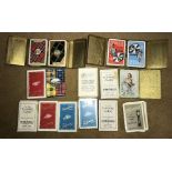 Collection of playing cards, advertising Carmichaels of Hull, Broady's Valves.
