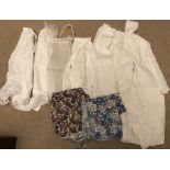 Various vintage costume to include nurse's apron and cap, 6 assorted maids/waitresses tea aprons