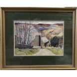 Alan Wade framed watercolour painting, Rosedale North Yorkshire Moors. 25 x 36cms.