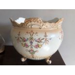 A Crown Devon Fielding jardiniere. 21cms h, 23cms d. Good condition.