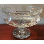 Good quality cut glass fruit bowl, 25cms d x 19cms h.