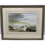 Watercolour, framed. John E Parkin. Near Danes Dyke, Flamborough. 22cms h x 33cms w.