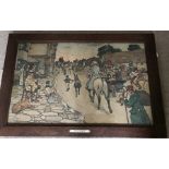 Cecil Aldin oak framed print. ''Homewards'' 36 x 59cms.