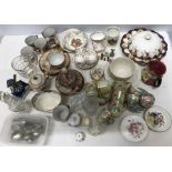 A large boxed lot of mainly ceramics to include oriental, Copeland muffin dish, toby jug,
