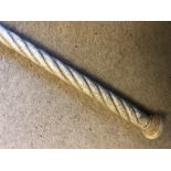 Rope twist whalebone stick with whale tooth knop. 94cms h.