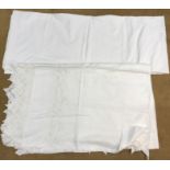 Two good quality cotton bedspreads, one with crotched edging,