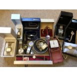 A quantity of gentlemens and ladies wristwatches including Pulsar quartz, Tissot, Seiko, Henley,