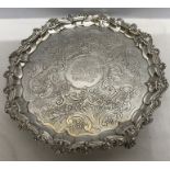Silver tray, London, engraved to back from Mary Porter Nelson to her son on his birthday 25th