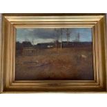 "Autumn" oil on board landscape by George Inness 1825- 1894 26.5 x 39 cms