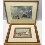 Two framed watercolours, Norman Jackson, winter country farm scene, 25cms h x 36cms w and Johnnie De