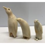 Three whales tooth penguins. 12cmsh.