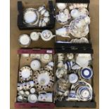 Four boxes of assorted part tea sets, Royal Cauldon Blue Dragon, Bavaria, Fenton China, New