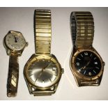 Three vintage wristwatches including Oris super, Avia Matic and ladies Ingersol.