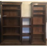 Two good quality modern mahogany bookcases. 192 h x 94 w x 35cms d. 192 h x 70 w x 35cms d with