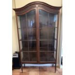 Edwardian mahogany display cabinet. 200 x 115 x 38cms d.