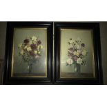 A pair of floral still life oils signed J Van Couver, a pseudonym for Hermanus Koekkoek. 37.5cms x