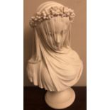 A Copeland Parian bust ''The Veiled Bride' after Raffaele Monti, Crystal Palace Art Union