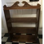 Hanging shelf unit 90 x 61 x 20 cms together with 19thC occasional table.